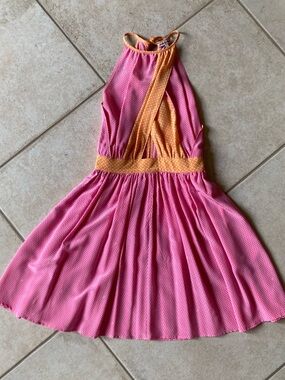 Juicy Couture Pink and Orange Halter Dance Dress